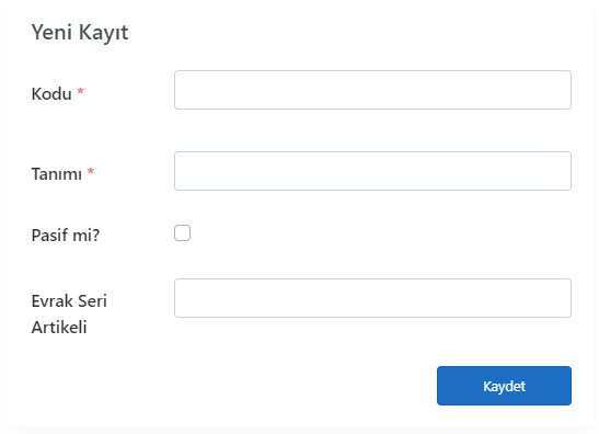 Yeni Kayıt